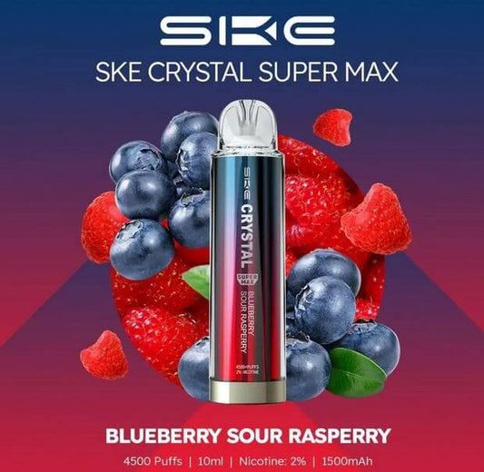 Crystal Supermax 4500 DisposableΒ Bar Puffs BY SKE -Nic 20MG 2ML 1500 MAH