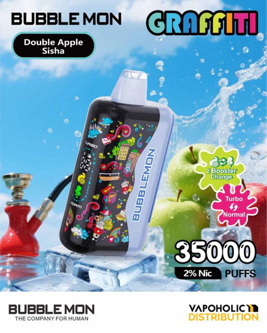 BUBBLEMON GRAFFITI 35000 PUFFS 2% Nicotine 28ML ππ12 FRUIT FLAVOR π₯π