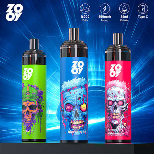 ZOOY TORNADO 16000 Puffs Disposable E-Cigarette β 26ml E-Liquid, Mesh Coil, Rechargeable, Adjustable Airflow
