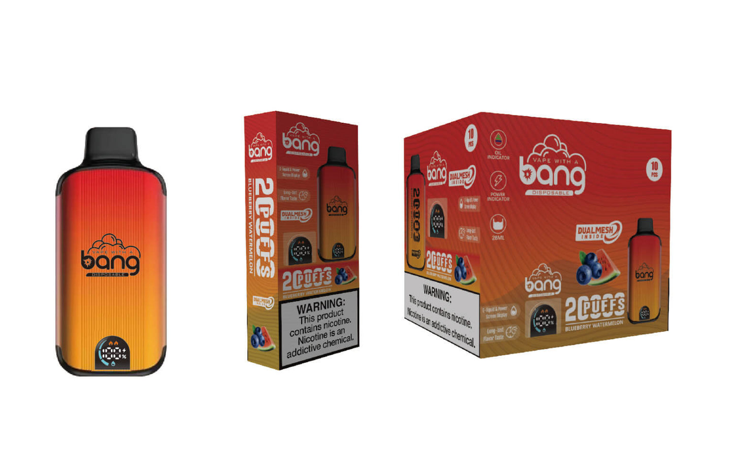 Bang 20000 Puffs Vape 20K Disposable Vape Pen E Cigarette Prefilled025ml 650mAh Disposable Vape 16 Flavors