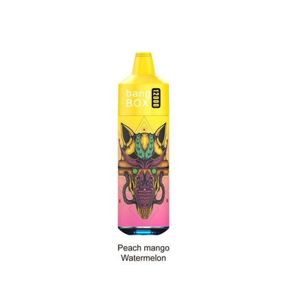 BANGBOX VAPE 12000 PUFFS/12 FLAVORS /RGB LIGHT/Battery650Mah /E-juice volume: 28ml 12flavors.