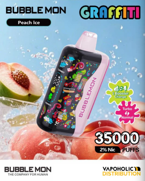Bubblemon Graffiti Tuzzy 35K Disposable Vape 24ml 2% (35000 Puffs) Naturevapewholesale