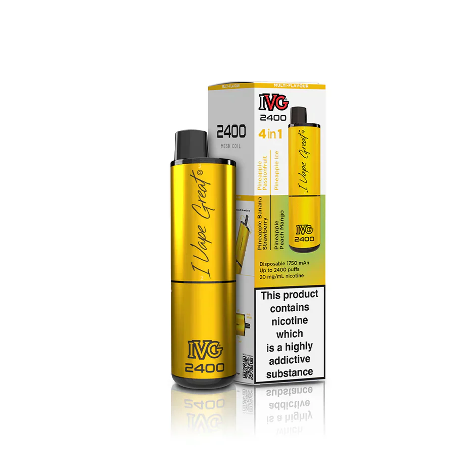 IVG 2400  MULTI FLAVOUR EDITION Disposable Vape lodging 4 x 2ml units 20 mg TPD