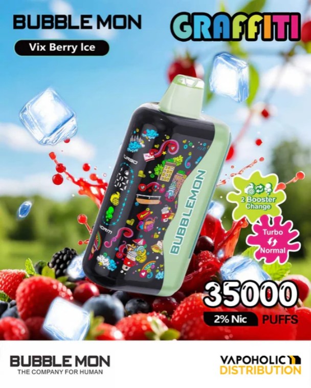 Bubblemon Graffiti Tuzzy 35K Disposable Vape 24ml 2% (35000 Puffs) Naturevapewholesale