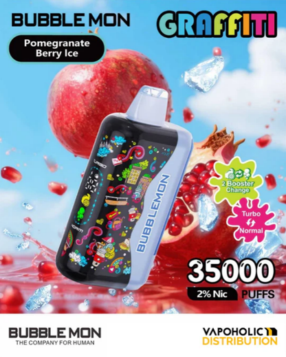 Bubblemon Graffiti Tuzzy 35K Disposable Vape 24ml 2% (35000 Puffs) Naturevapewholesale