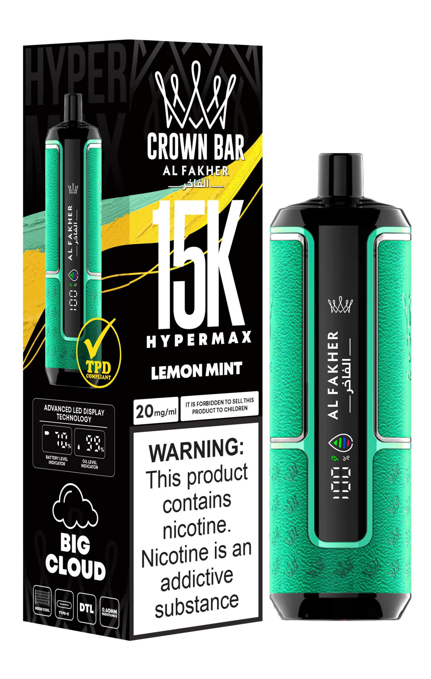 Lemon Mint Al Fakher HyperMax 15k Puff