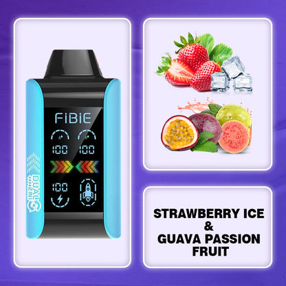 STRAWBERRY ICE & GUAVA PASSION FRUIT - FIBIE 15000 Dual Flavors Disposable Vapor Wands