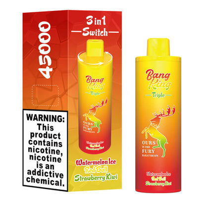 Bang King Triple 45000 Puffs Vape - 3*15ml E-liquid, 650mAh ,0%-5% Nicotine, 10 Flavors