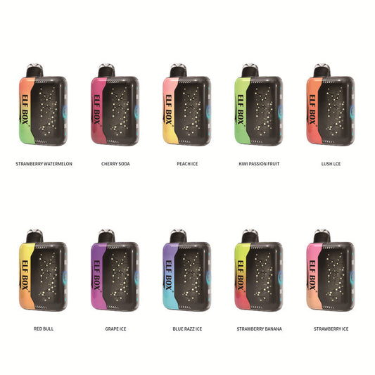 ELF BOX Pulse X 15000/25000 Puffs Disposable Vape β Dual Mesh Coil, LED Display, Rechargeable