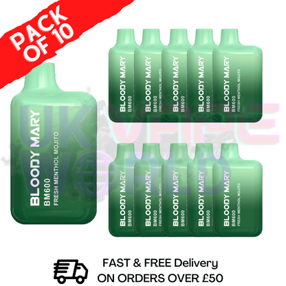 Fresh Menthol Mojito Bloody Mary 600Puff Box of 10