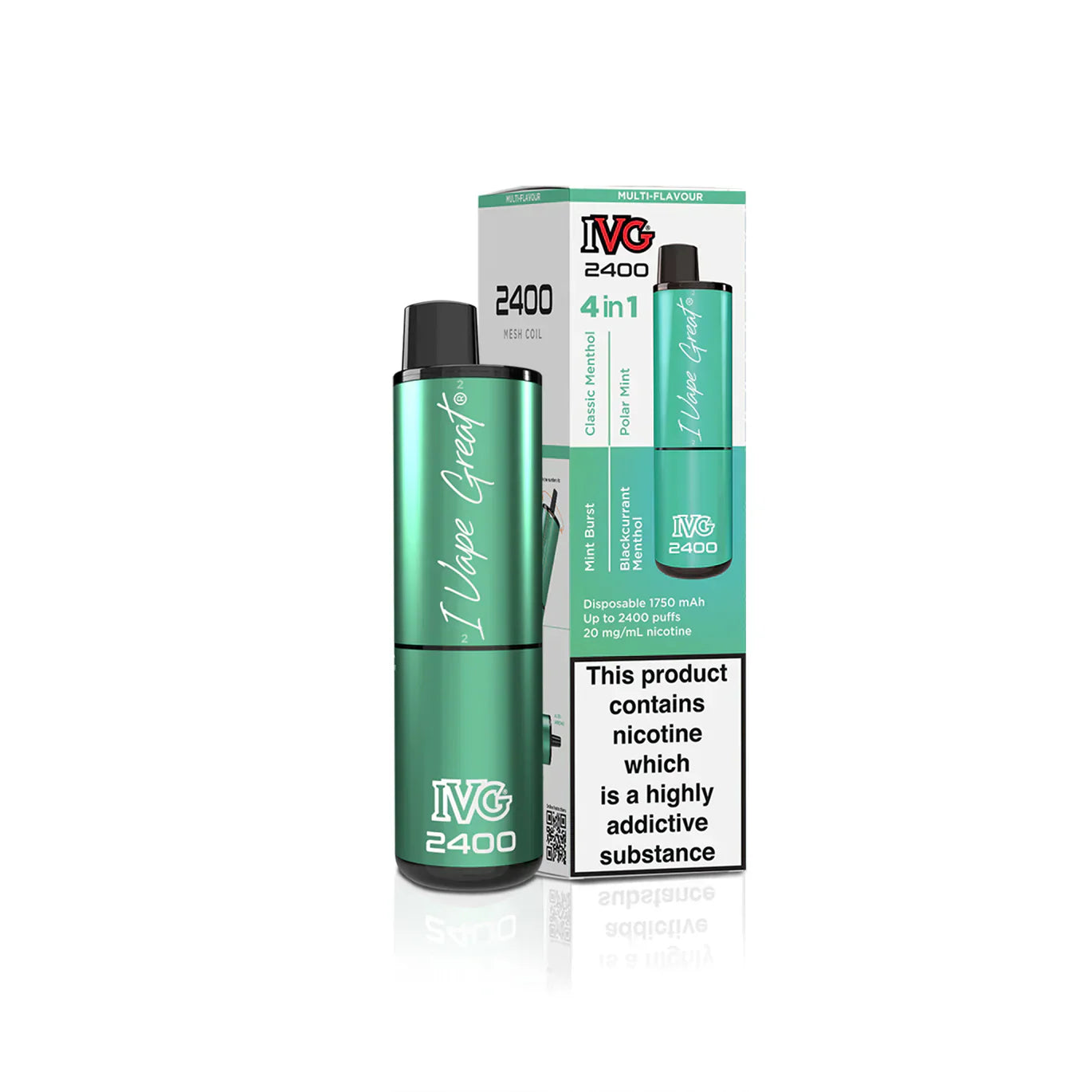 IVG 2400  MULTI FLAVOUR EDITION Disposable Vape lodging 4 x 2ml units 20 mg TPD