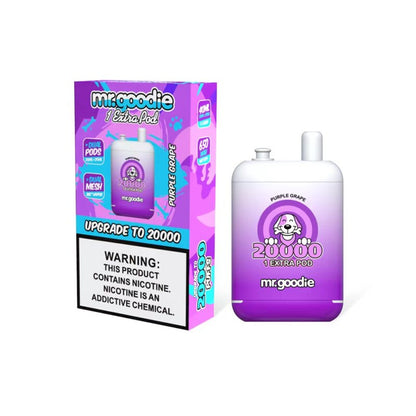Mr.Goodie 20000 Puffs Vape - 40ml E-liquid, 2%-5% Nicotine, 12 Flavors