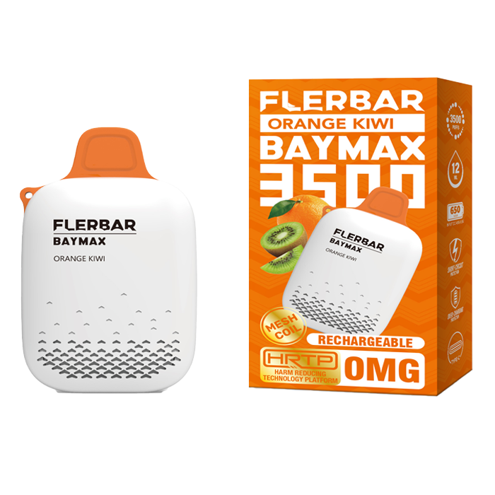 Pack of 5 FLERBAR BAYMAX 3500 DISPOSABLE POD DEVICE 0MG nic with Best New flavours