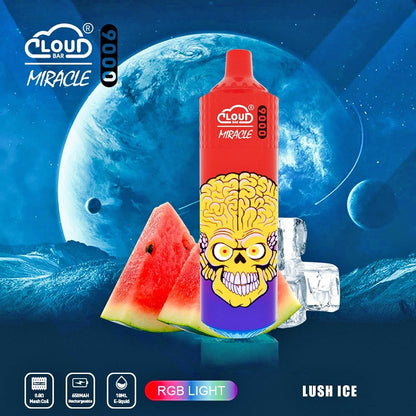 Cloud Bar Miracle 9000 Puffs 2% 3% 5% Nicotine Rechargeable Disposable vape