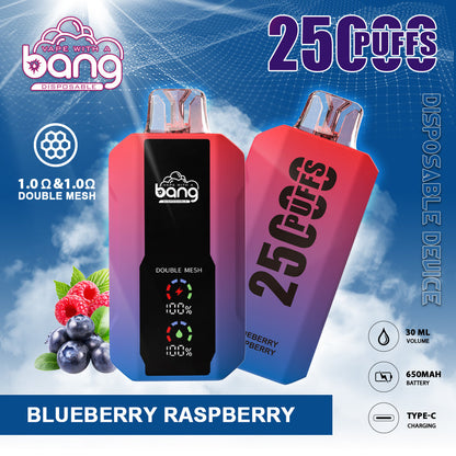 Bang 25000 Puffs Smart Full Screen Turn Ice Wholesale Disposable Vape E Cigarette Puff 25k  Prefilled Pod-850mAh Battery, 30ml E-liquid, Multiple Nicotine 16 Flavors