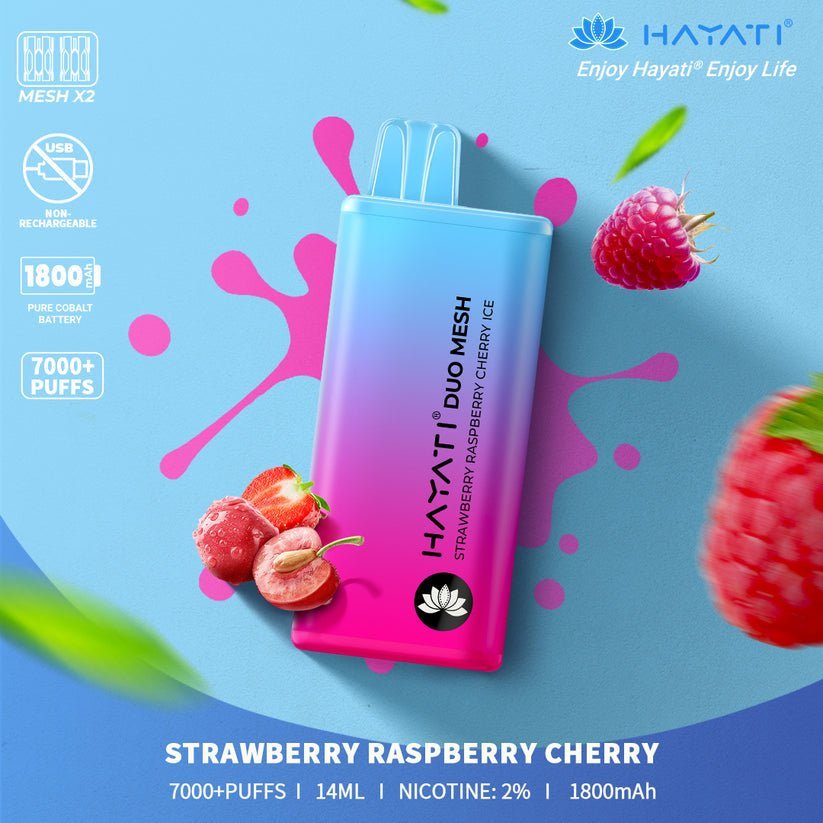 Hayati Duo Mesh 7000 Puffs Disposable Vape Box Of 10