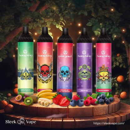 UZY Bang King 6000 puffs 0% 2% 3% 5% Nicotine Rechargeable Disposable Pod-850mAh Battery, 40ml E-liquid, Multiple Nicotine 12 Flavors